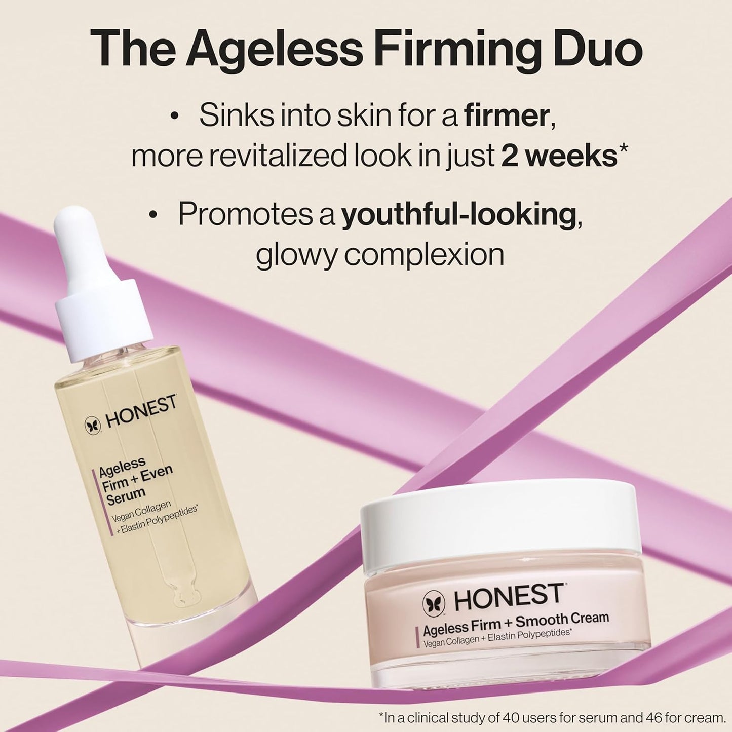 Honest Beauty Ageless Firming Cream - Vegan Collagen & Elastin, Fragrance-Free | 1.7 fl oz