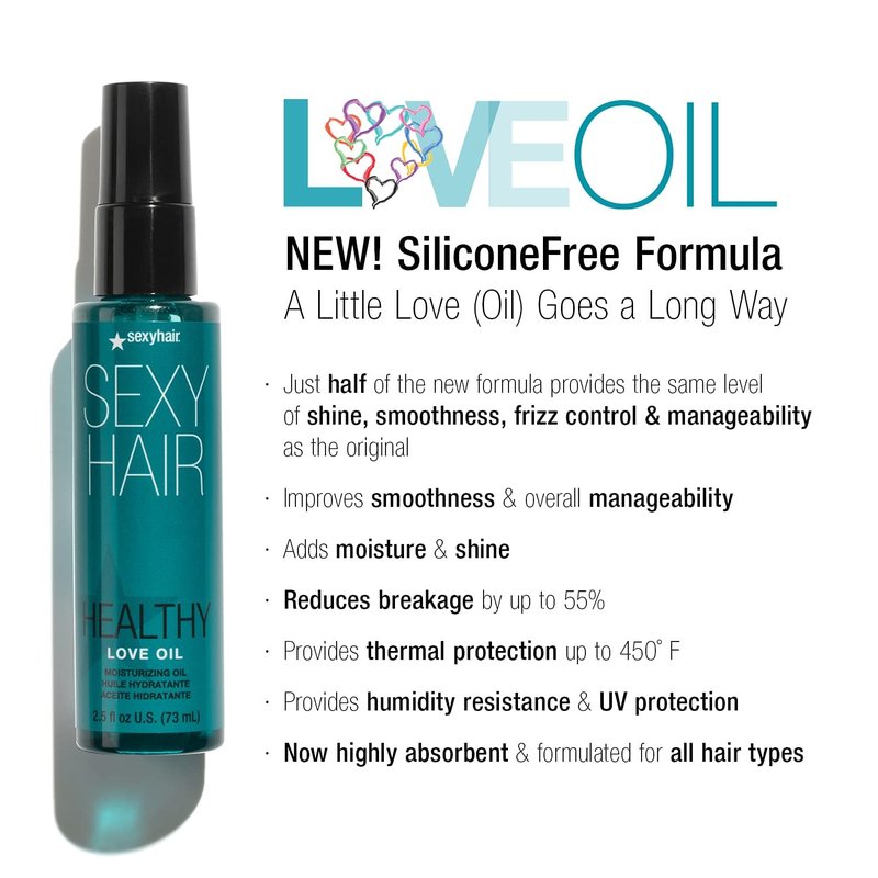 Healthy Love Oil Moisturizing Hair Oil - Controls Frizz & Adds Shine | Thermal Protection for All Hair Types