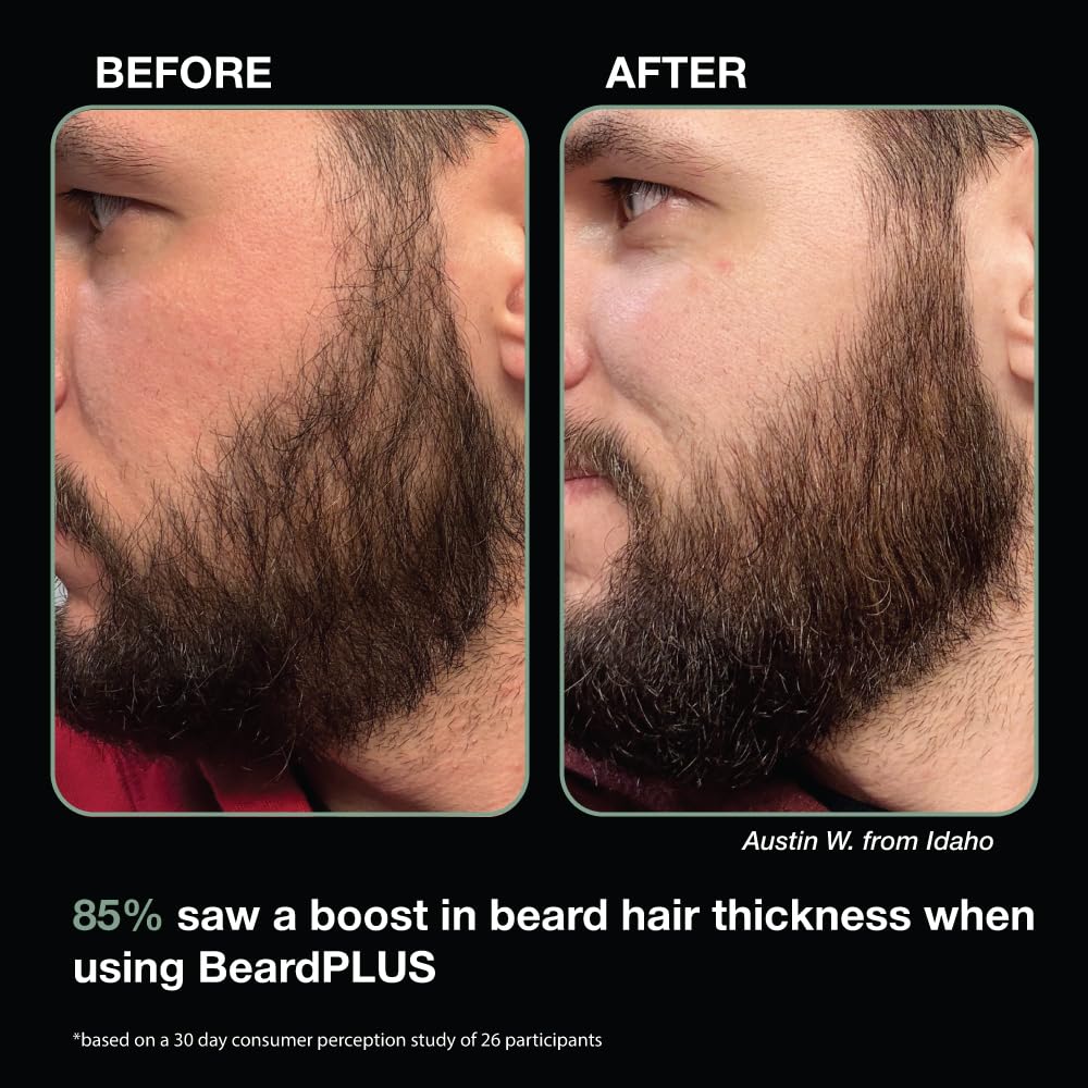 BeardPLUS Beard Shampoo & Conditioner Set for Men - Hydrating Hair Growth Treatment with Biotin & Caffeine | Made in USA