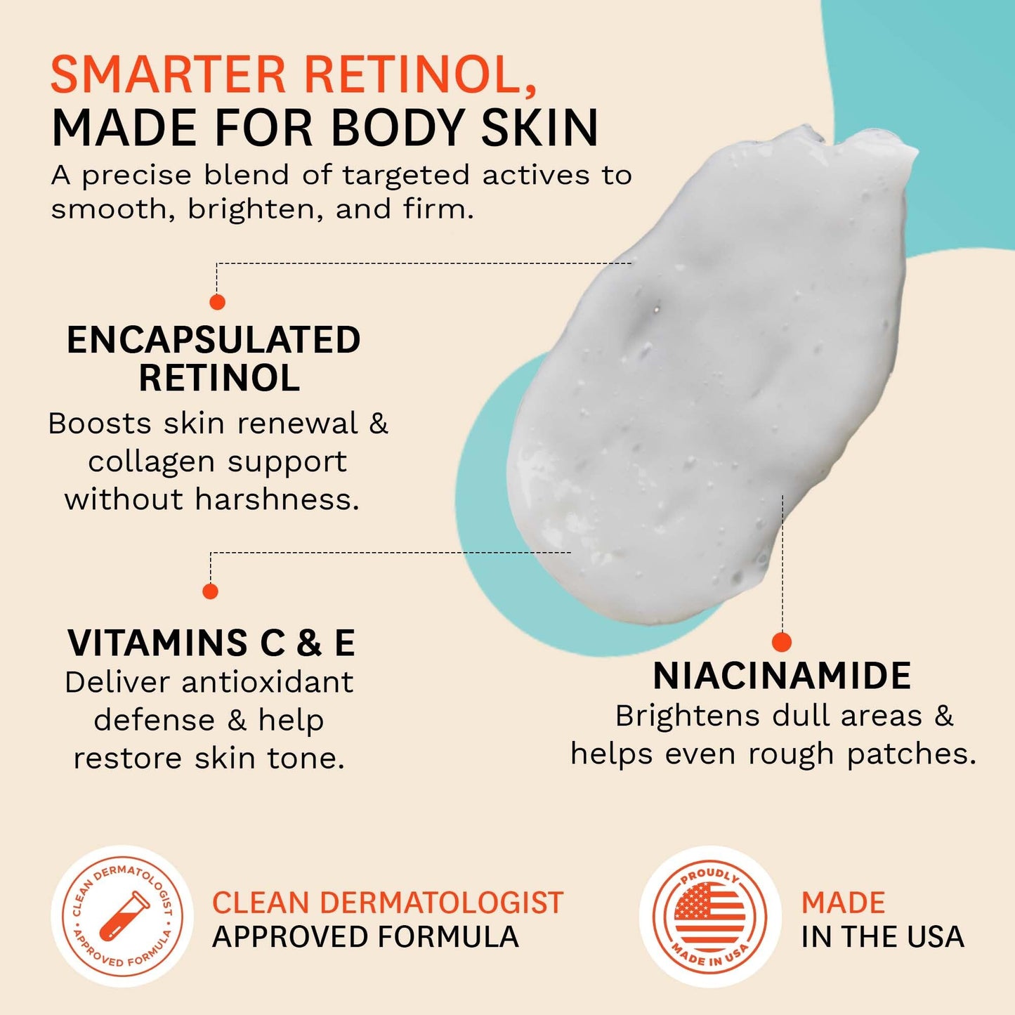 Fig.1 Retinol Body Serum – Advanced Skin Booster for Crepey Skin, Stretch Marks, Anti-Aging & Dark Spots – Glowing, Non-Greasy Retinoid Treatment with Niacinamide, Vitamin C & Retinol – 3.4 oz
