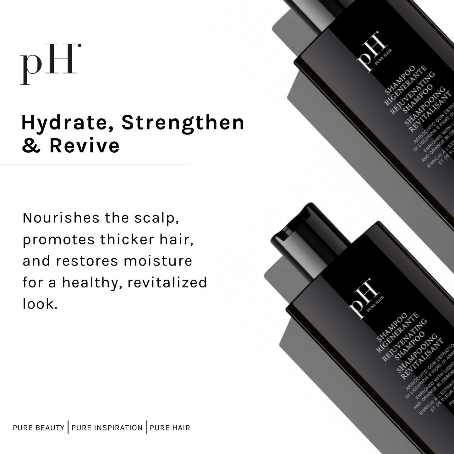 pH PURE HAIR Rejuvenating Hair Growth Shampoo for Thinning & Loss Treatment - Natural Sulfate-Free Shampoo Formula with Licorice & Orange Blossom Extracts - 8.45 oz