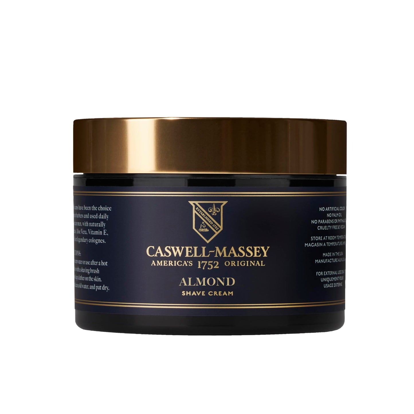 Caswell-Massey Heritage Almond Shave Cream, Natural Men’s Shaving Cream for Smooth Beard Shaving, Soothing for Sensitive Skin, USA Made, 8 Fl Oz