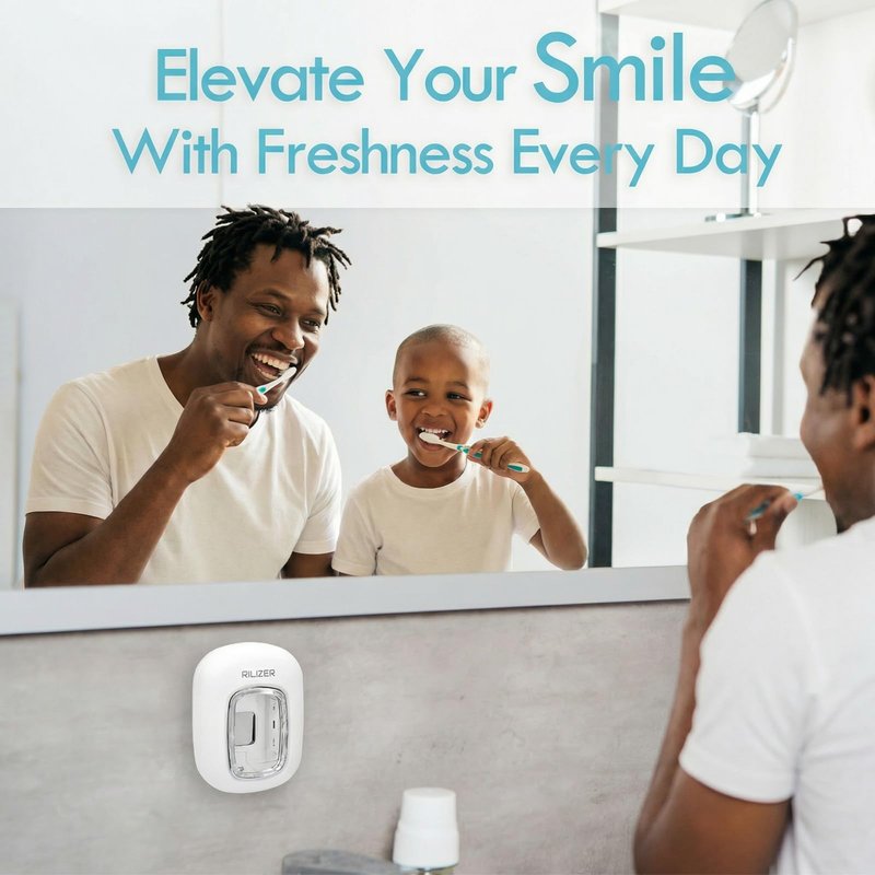 RILIZER UV Toothbrush Sanitizer Cover, Rechargeable Travel Cap with Magnetic Wall Mount, Portable Cleaner for Any Size Toothbrush