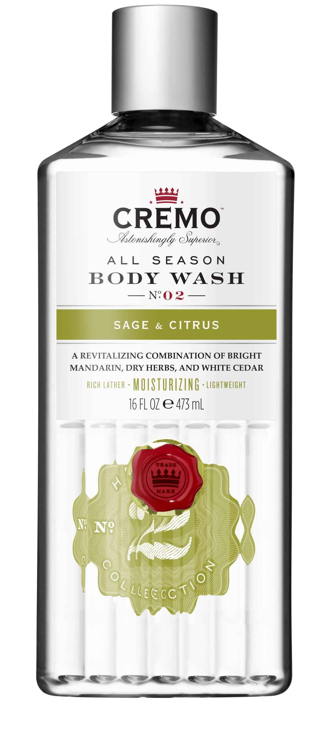 Cremo Men's Body Wash Bundle with Blue Cedar & Cypress and Sage & Citrus Scents, 2 x 16 Fl Oz