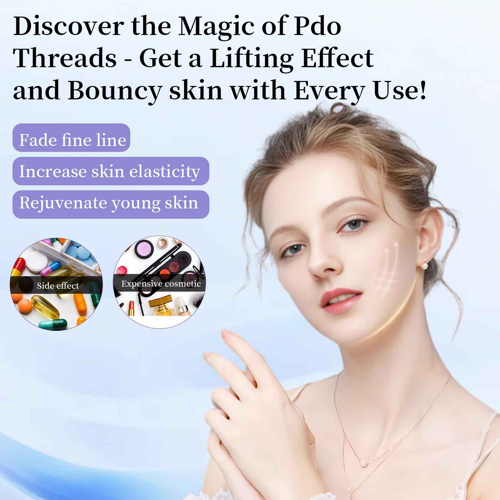 Pdo threads for face lift PDO Screw Threads 20PCS – Twisted Design for Cheeks & Jawline(s27g50mm)