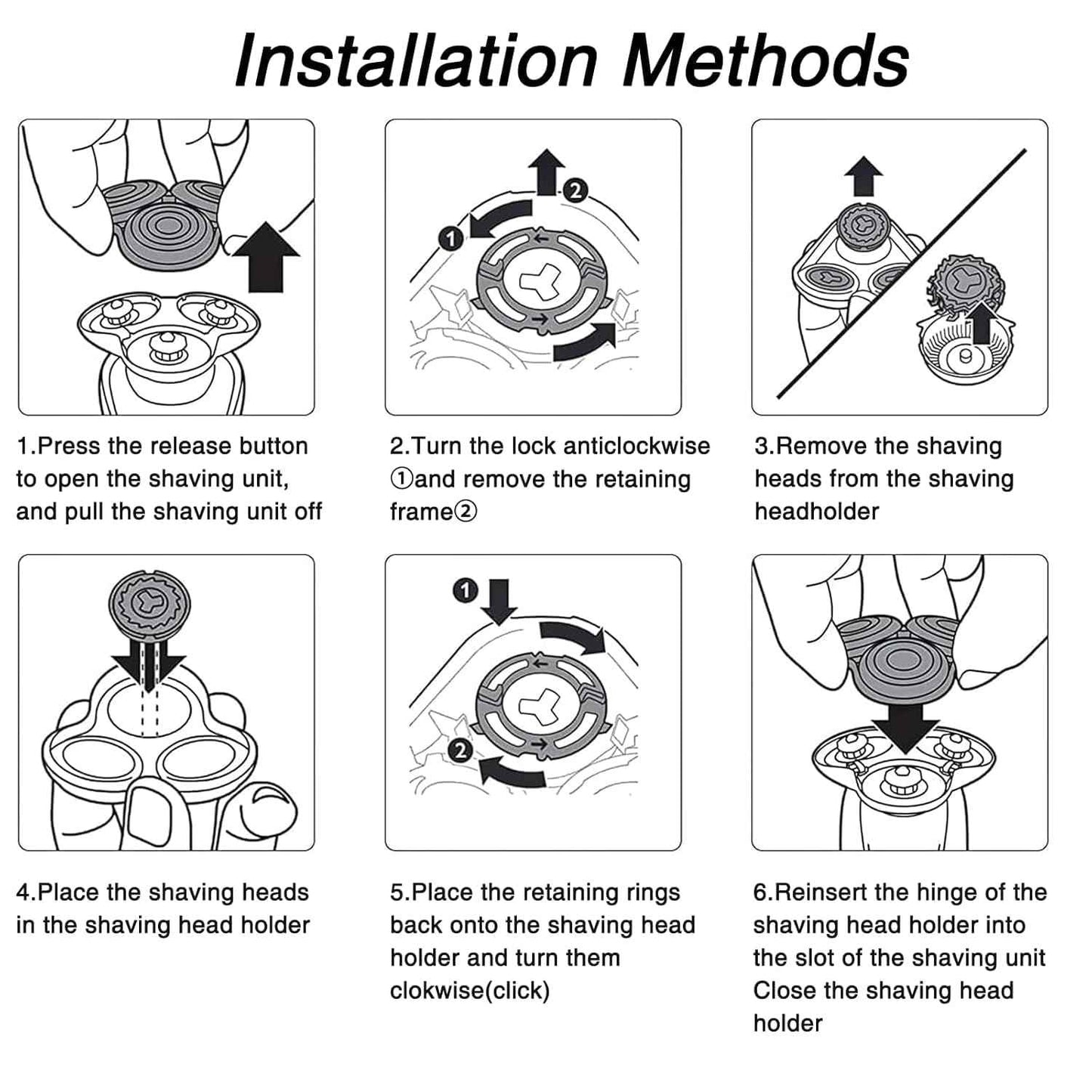SH90 Replacement Heads Compatible with Philips Norelco Series 9000, SH90/62 Shaver complete Heads for Philips Series 9000(S9xxx) 8000(S8xxx), Upgrade Replacement Blades with Base Bracket