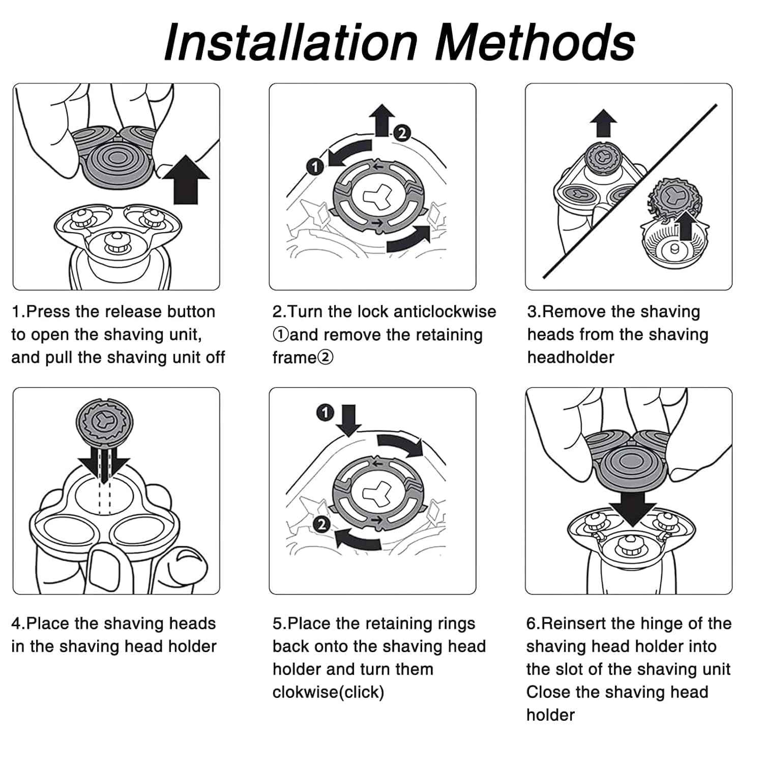 SH90 Replacement Heads Compatible with Philips Norelco Series 9000, SH90/62 Shaver complete Heads for Philips Series 9000(S9xxx) 8000(S8xxx), Upgrade Replacement Blades with Base Bracket