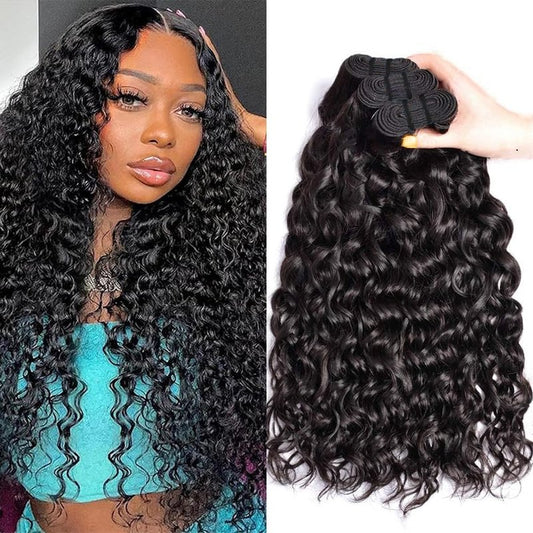 16 Inch Water Wave Bundles 12A Water Wave One Bundles Human Hair 100% Brazilian Unprocessed Remy Single Curly Wet And Wavy Bundles Human Hair Natural Color