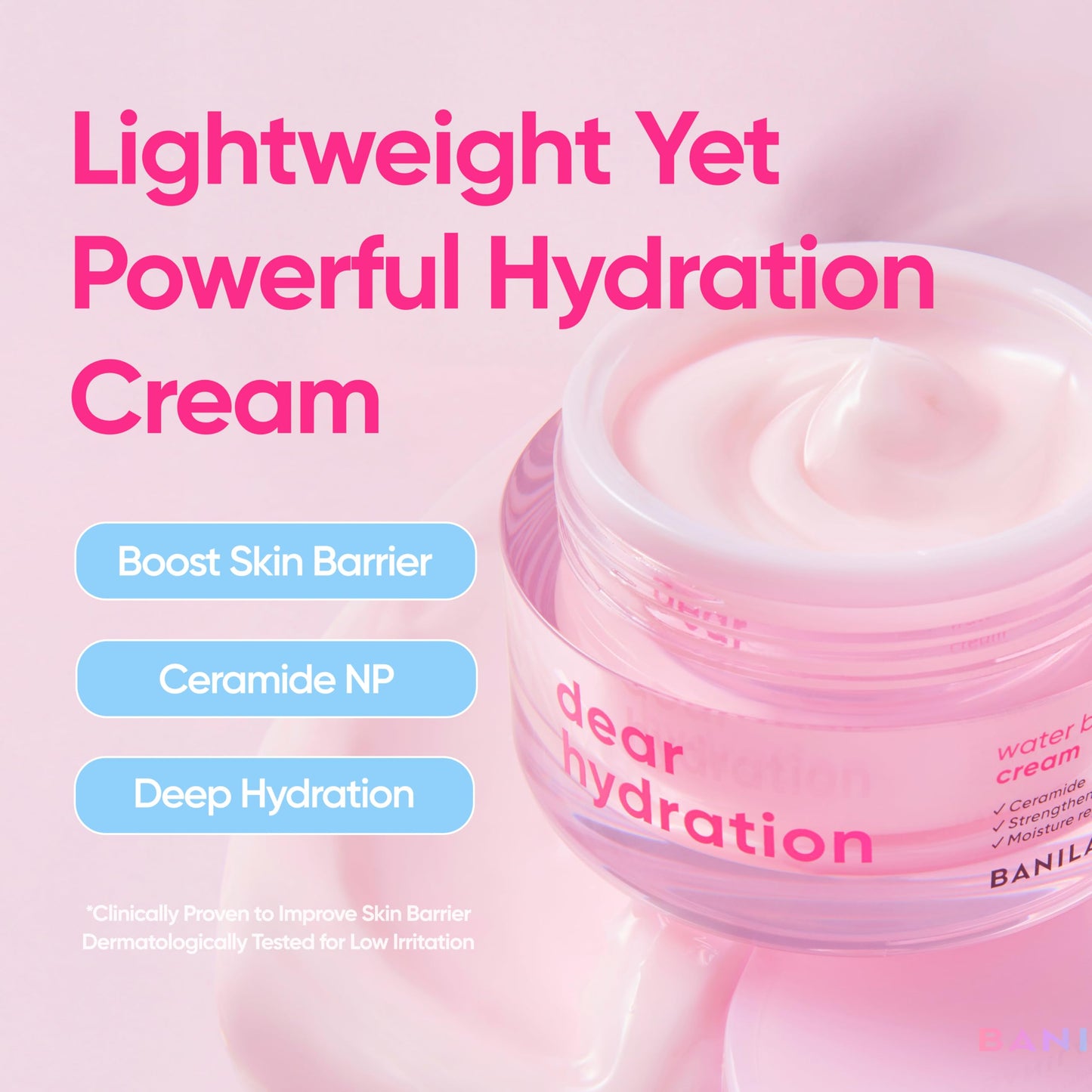 BANILA CO Dear Hydration Water Barrier Cream | Lightweight Moisturizer for Soft Skin | Improve Skin Barrier with Ceramide | Dermatologist Tested (50ml / 1.69 fl oz)