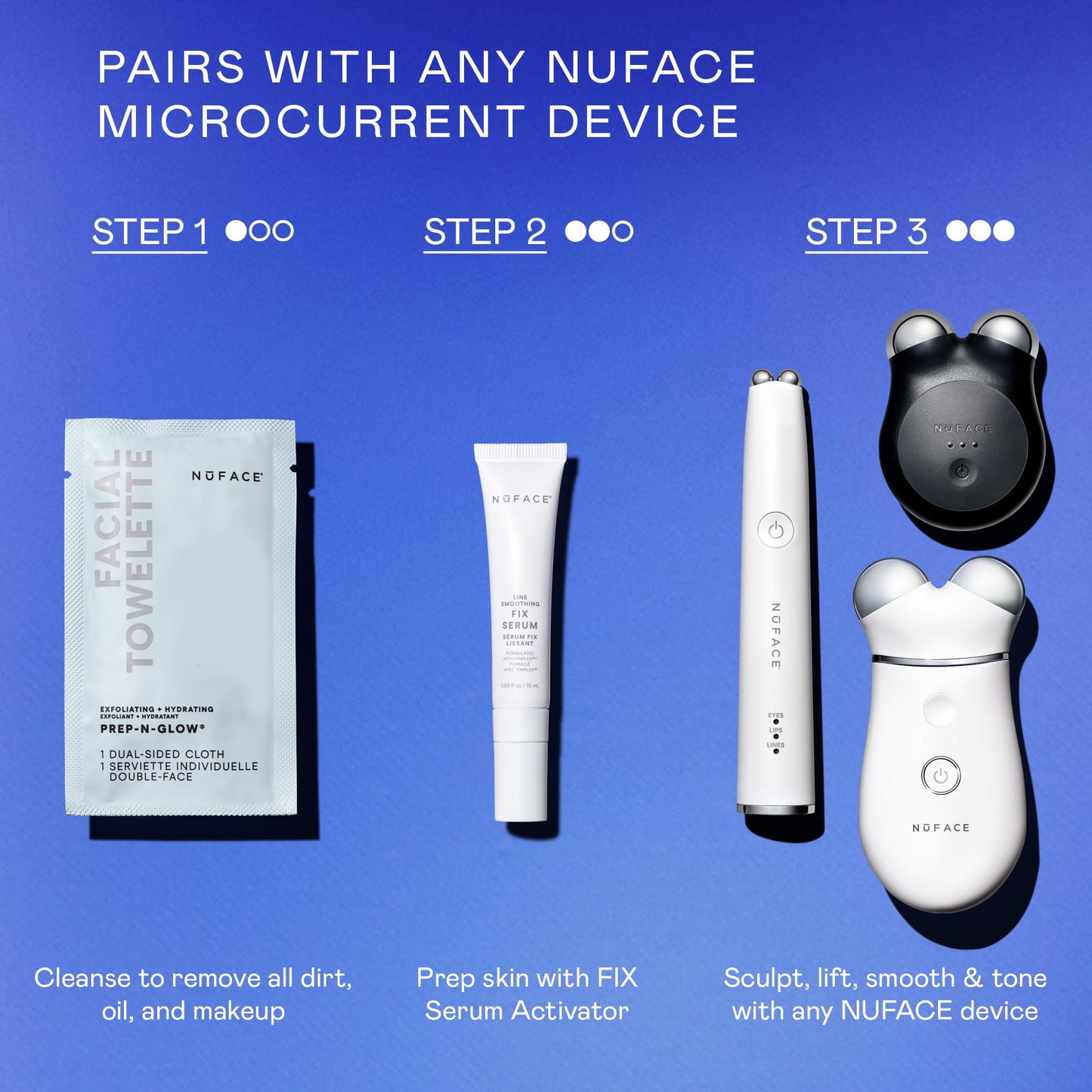 NuFACE FIX Serum - Line Smoothing Conductive Serum for Microcurrent with Triple Peptide, Hyaluronic Acid & IonPlex to Hydrate, Brighten and Enhance NuFACE Microcurrent Device Results (0.5 oz)