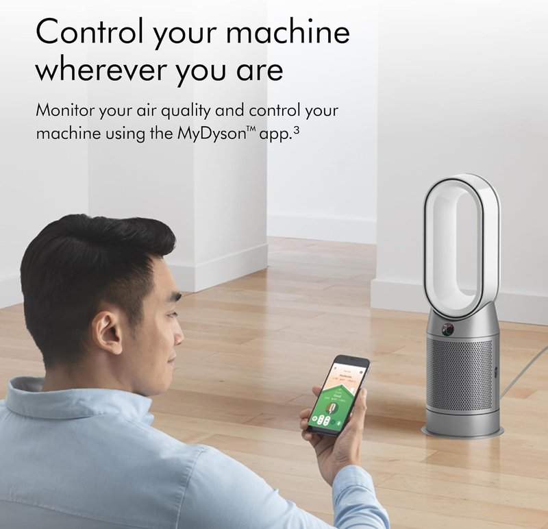 Dyson Air Purifier Hot+Cool HP07 - 3-in-1 Heater, Fan & Air Purifier | White/Silver, Large