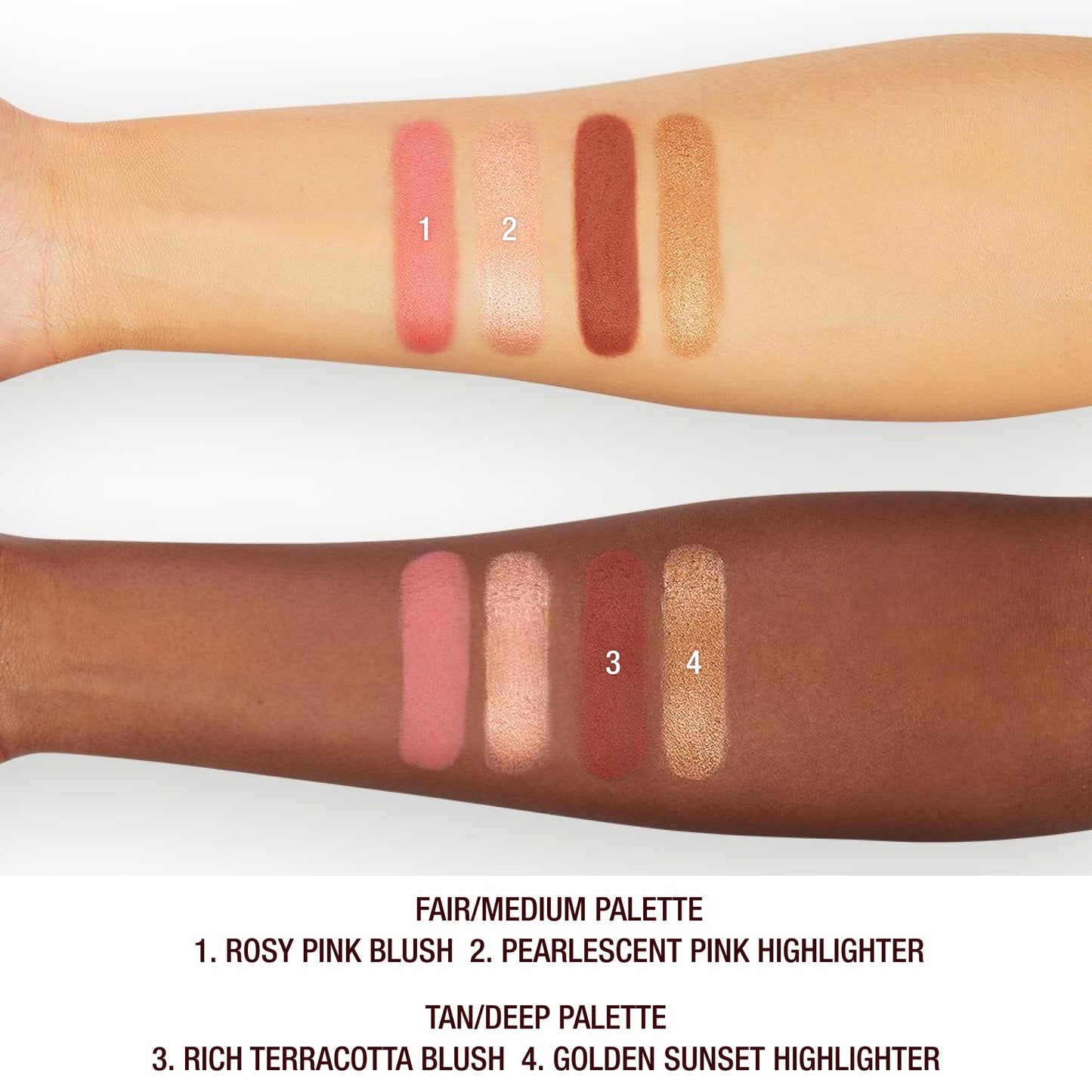 Charlotte Tilbury Mini Hollywood Blush & Glow Glide Palette - Blush & Highlighter Compact for a Gorgeous Glow and Pretty Pop of Color - Rosy Pink Blush/Pearlescent Pink Highlighter
