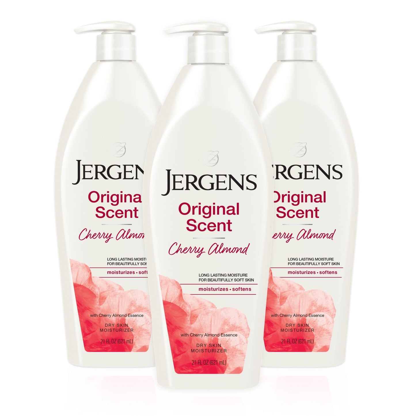 Jergens Cherry Almond Hand & Body Lotion, Dry Skin, 21 fl oz, 3 Pack