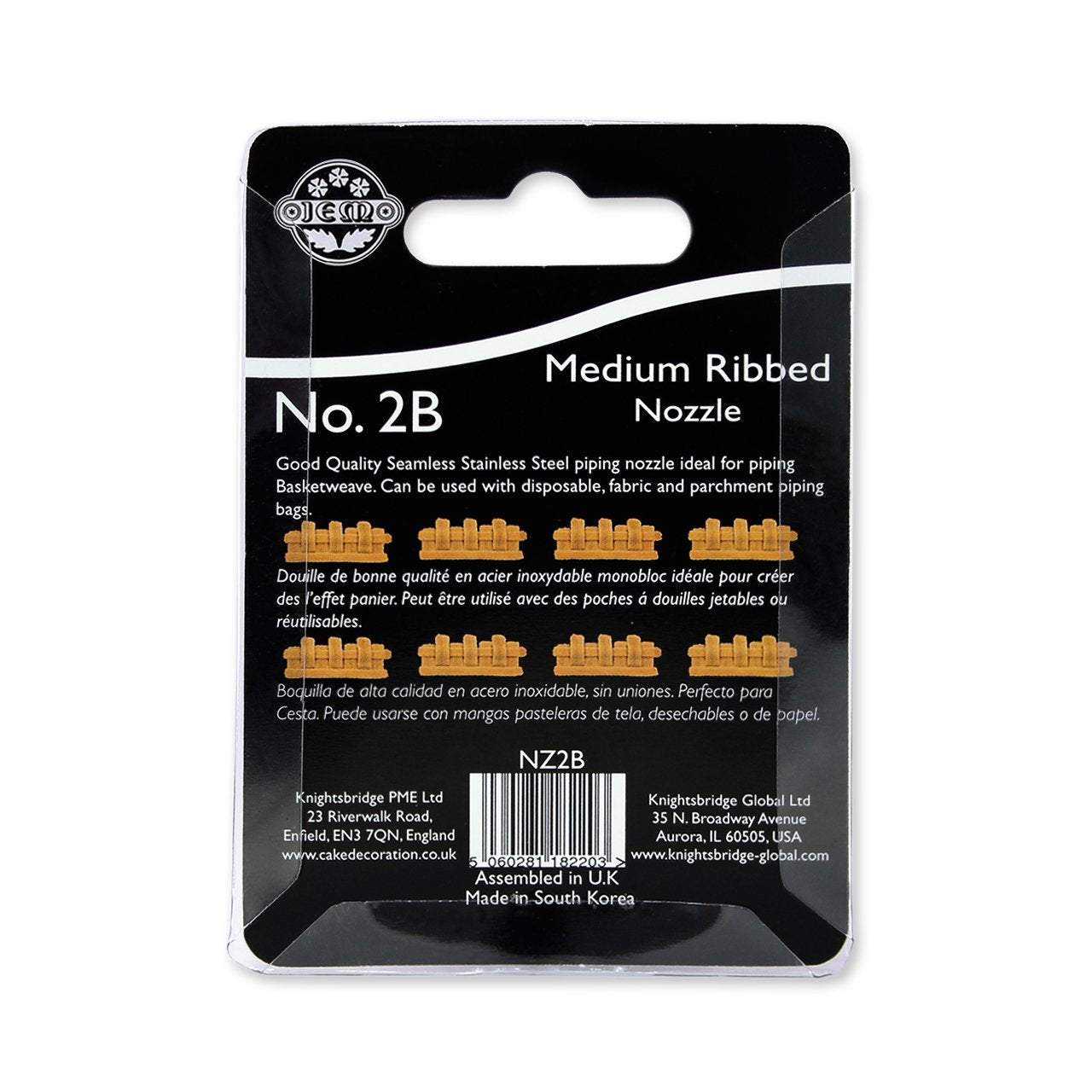 Jem Enterprises Medium Plain/Ribbed Basketweave Piping Nozzle #2B