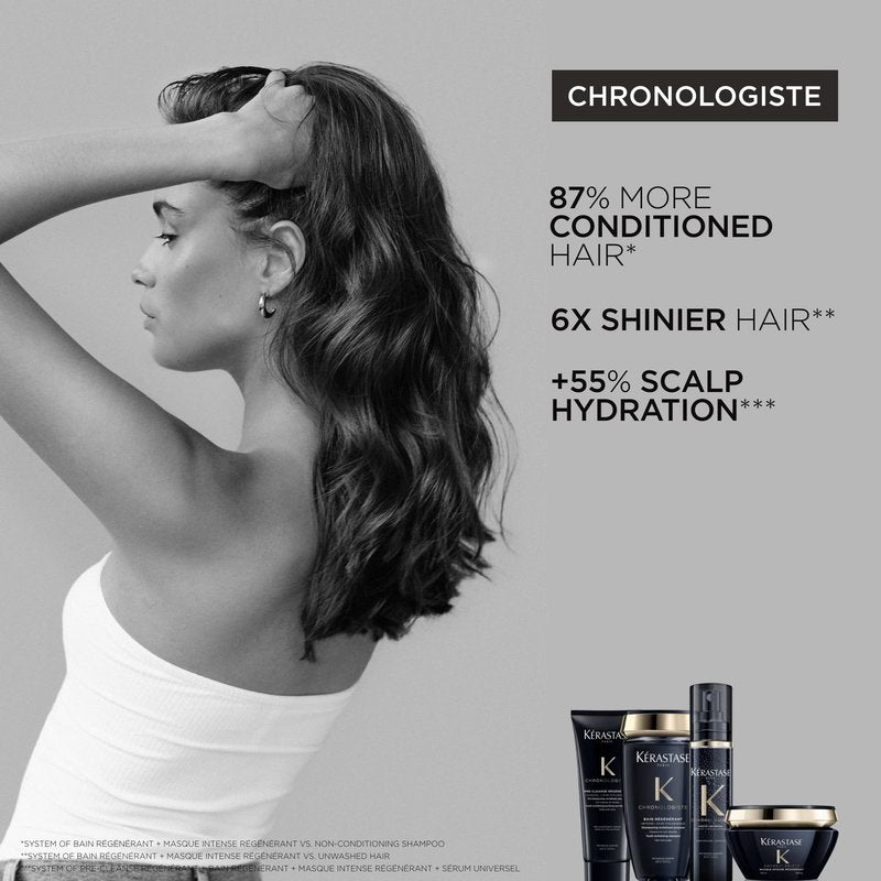 Kerastase Chronologiste Hair Serum Heat Protectant with Argan Oil - Controls Frizz, Strengthens and Prevents Breakage, Protects Against Humidity, For Dry, Fine & Brittle Hair, 5.1 Fl Oz