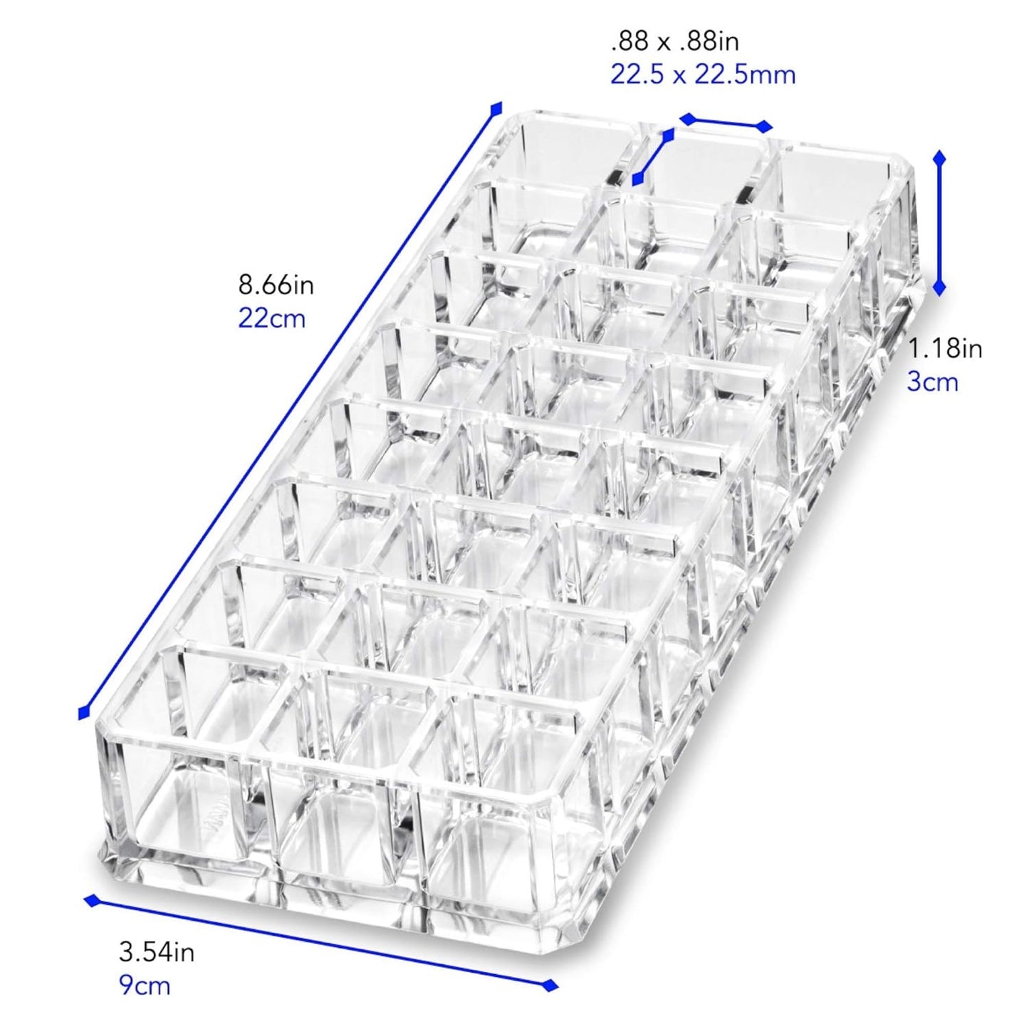 Acrylic Lipstick & Lip Gloss Organizer - 48 Space Clear Beauty Storage