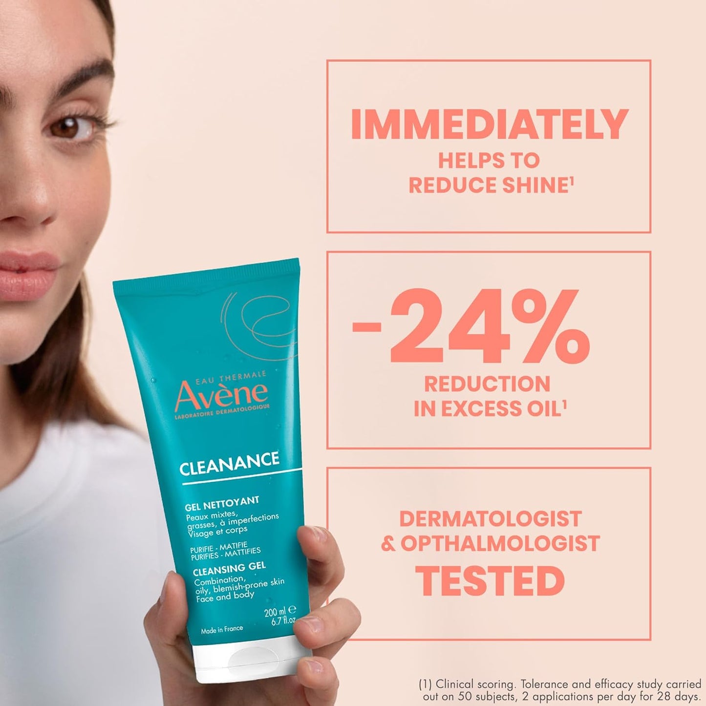 Avène Cleanance Cleansing Gel - Soap-Free Acne Cleanser for Oily Skin | Face & Body Use