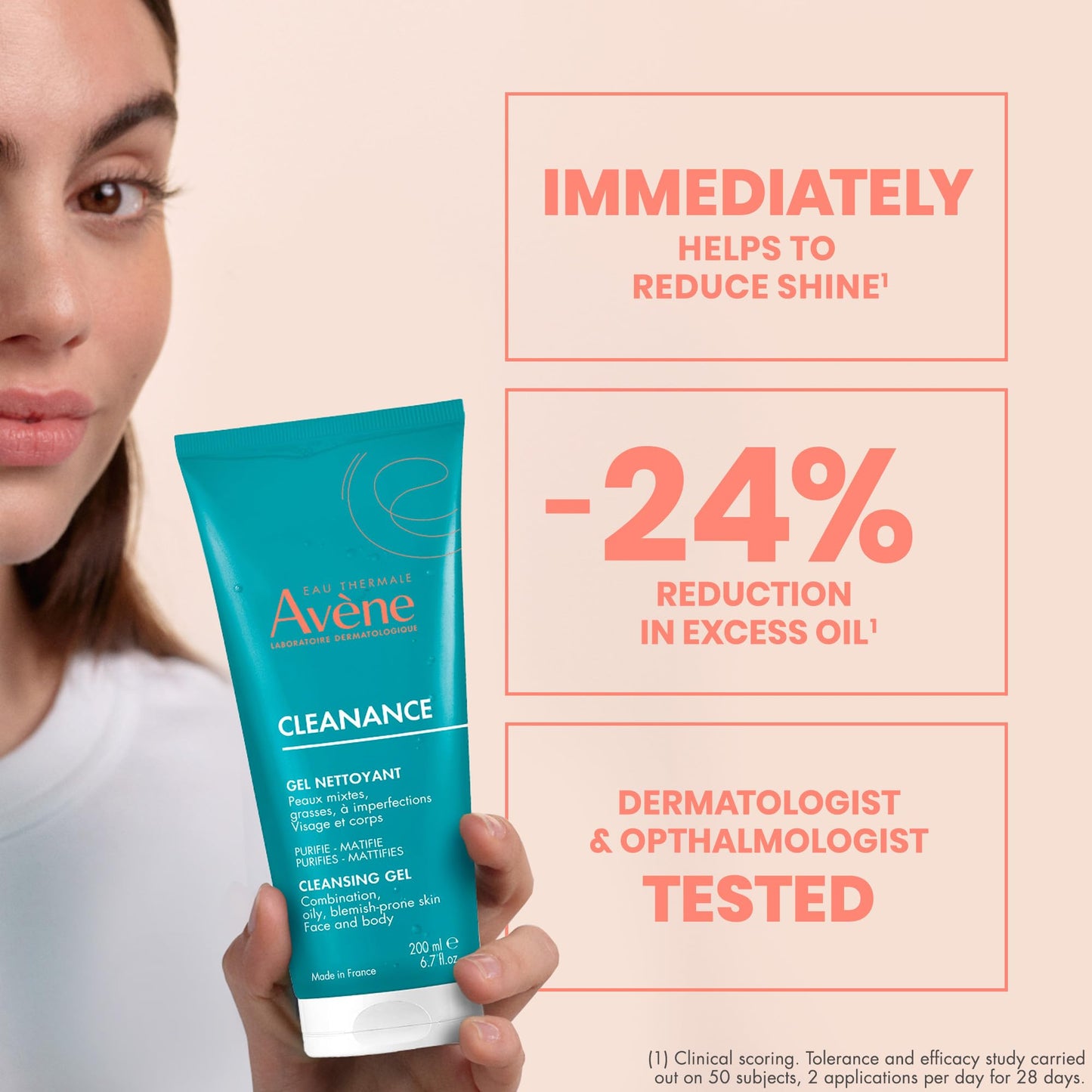 brand Avène Cleanance Cleansing Gel Soap Free Cleanser for Acne Prone, Oily, Face & Body, 6.7 Oz