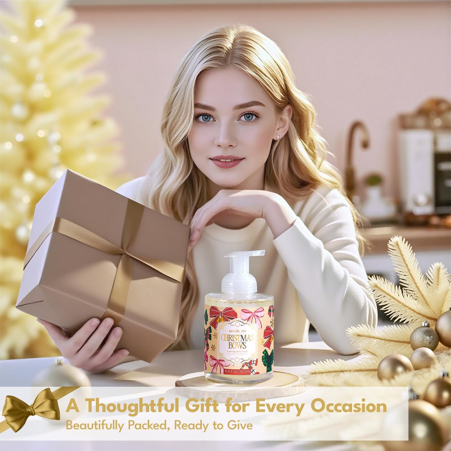 ROMIIE ZOI Christmas Foaming Hand Soap Set, Winter Pine, Gentle & Moisturizing Formula,1000 ML+500ml(Pack of 2)