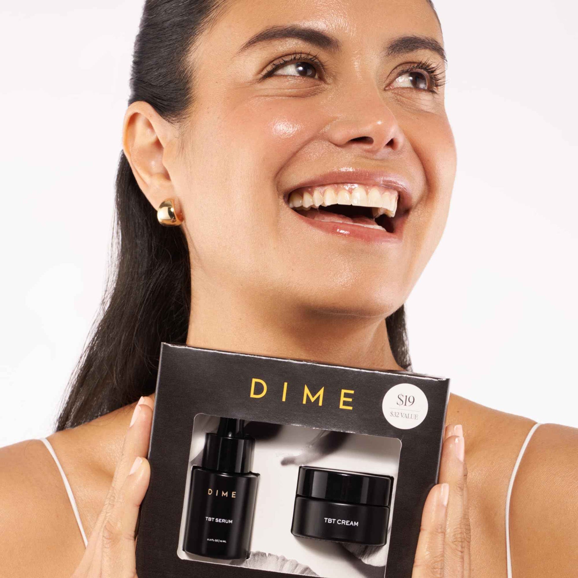 DIME Beauty TBT Reviving Skincare Set ($32 Value) - Includes TBT Cream (15 ml) + Serum (10 ml), Formulated with Bakuchiol, a Clean Retinol Alternative to Reduce the Appearance of Fine Lines