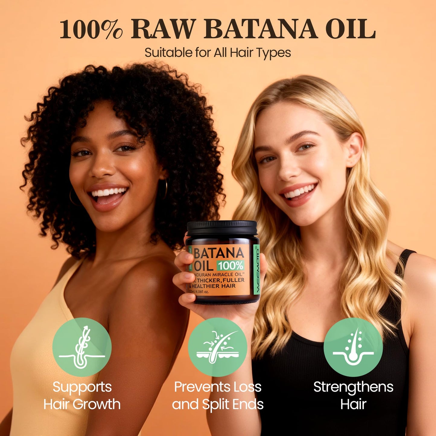 Batana Oil for Hair Growth Dr Sebi, 100% Raw Organic Batana Hair Mask from Honduras, Wild Growth Hair Oil, Scalp Oil Promotes Hair Thickness, Prevents Loss for Men & Women, 4.06 fl oz