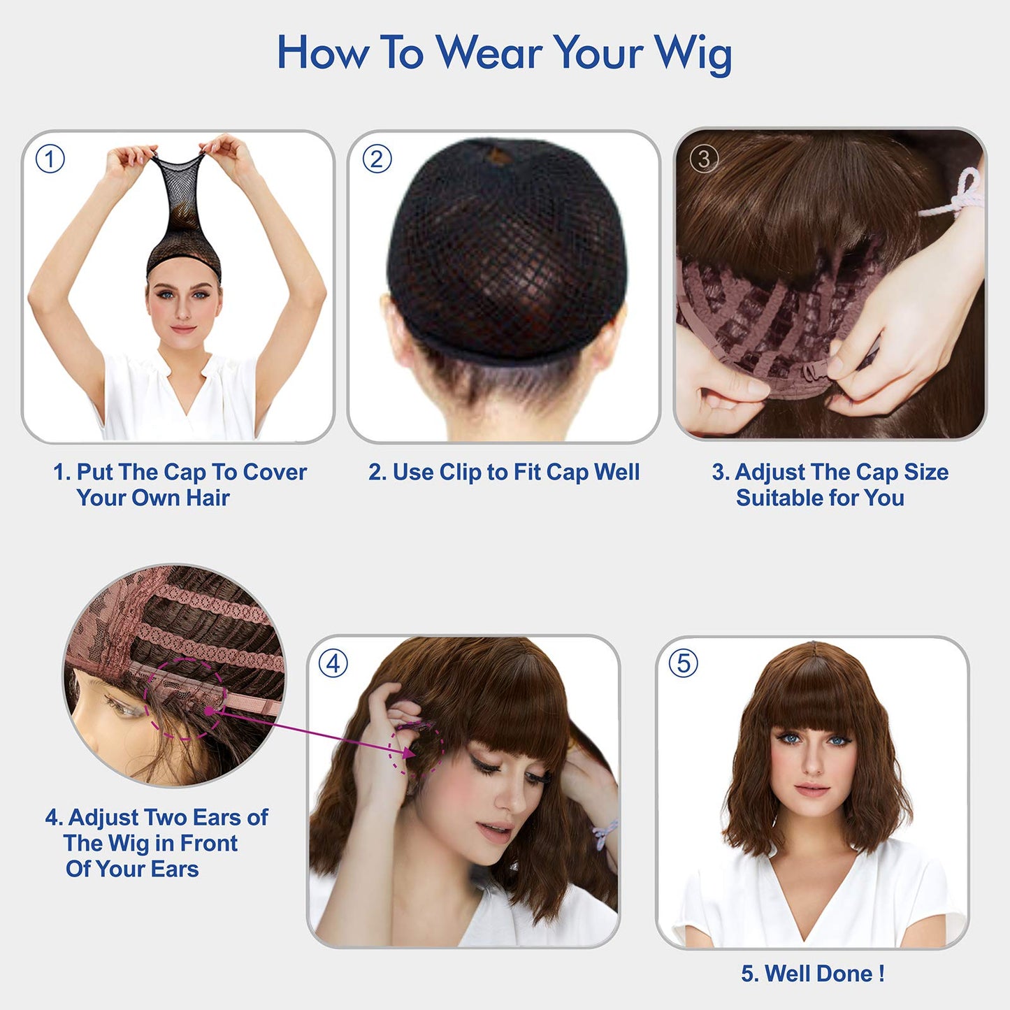 MEDISIFA Short Curly Wigs for Women Heat Resistant Synthetic Hair Wave Womens Wigs (Silver)
