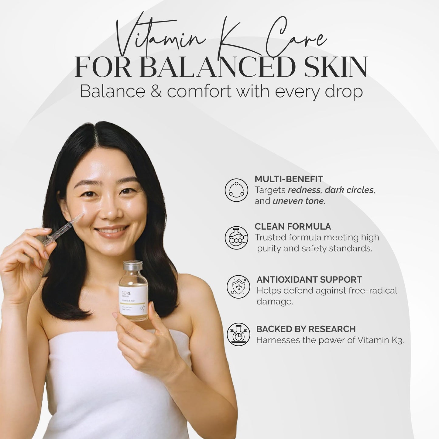 FEEL MATRIGEN Vitamin K 100 Ampoule – Redness & Dark Circle Treatment Serum for Sensitive Skin – 30mL + Needleless Syringe