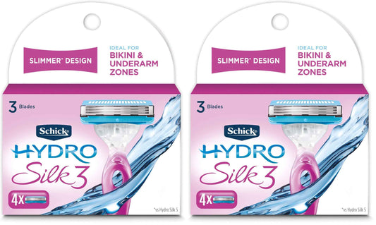 Schick Hydro Silk 3 Razor Blades Refills for Women, 4 Count (Pack of 2)