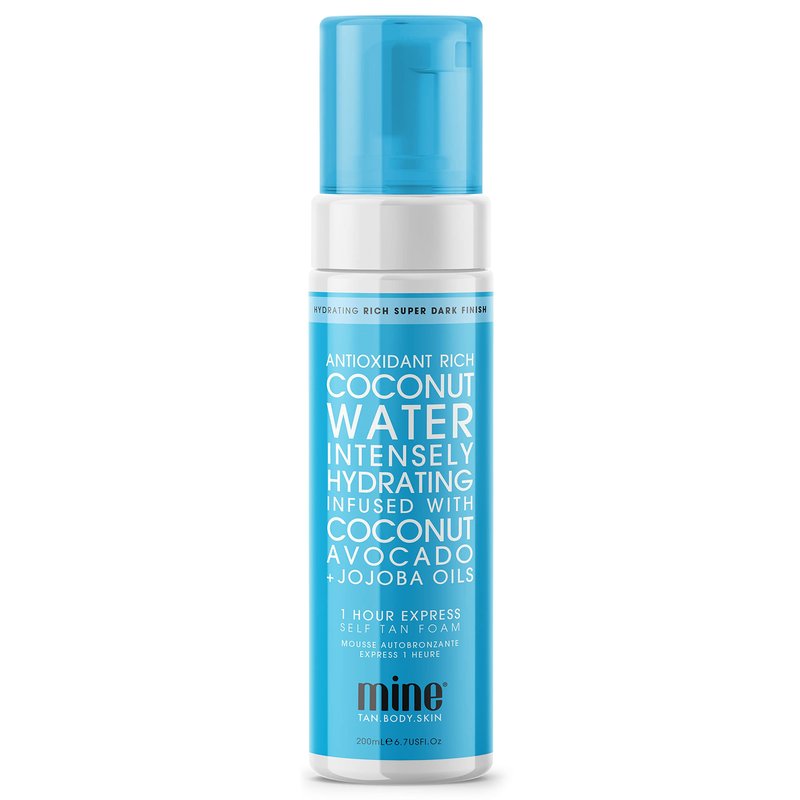 Minetan Self Tan Foam | Coconut - 1 Hour Express, Best Sunless Tanning Mousse for a Natural Dark Bronze Skin Finish, Face & Body Fake Tanner, Ultra Hydrating Glow, Vegan & Paraben Free, 6.7 Fl Oz