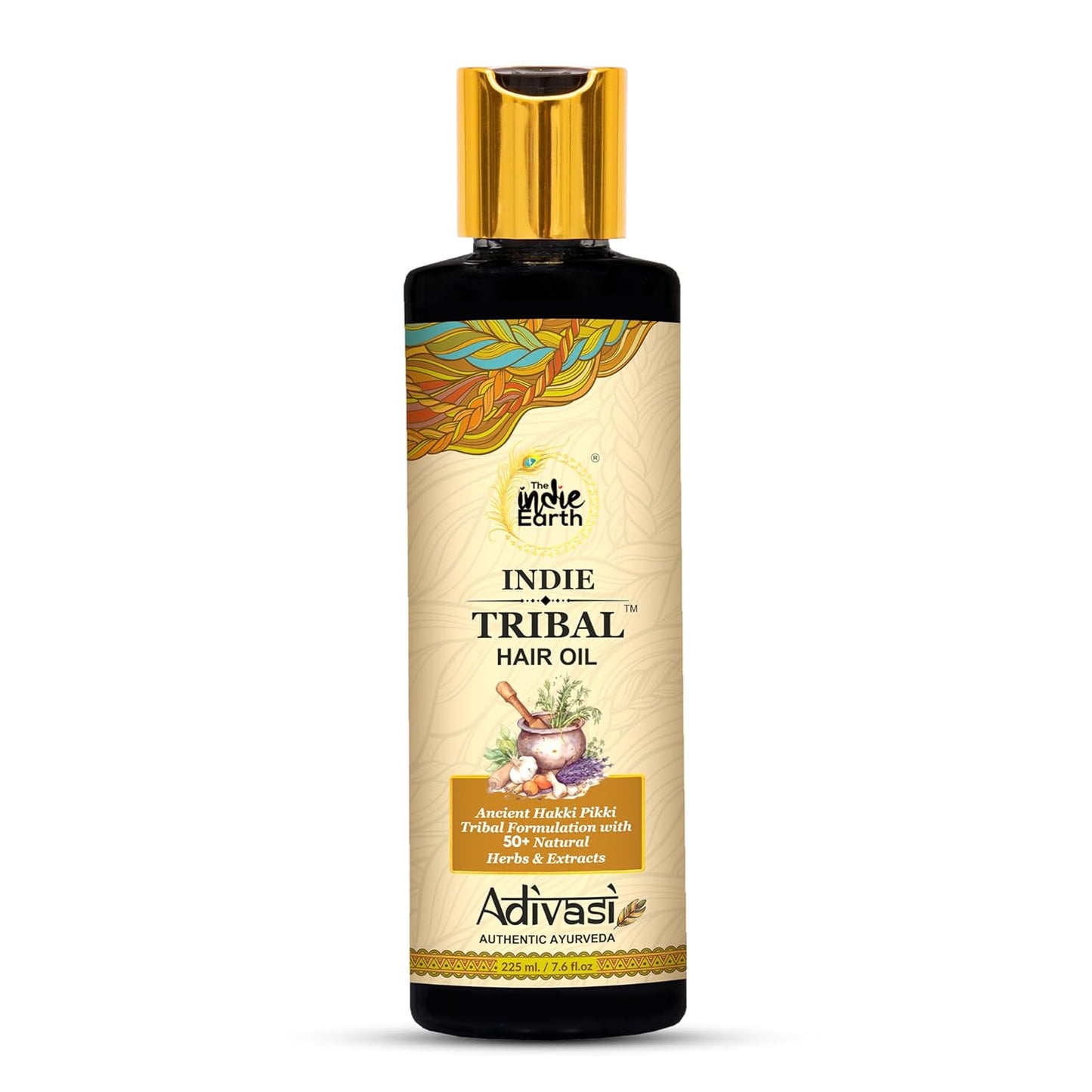 Indie Earth Tribal Adivasi Hair Oil - 50+ Natural Ingredients for Healthy Hair | Moringa, Bhringraj, Hibiscus & More