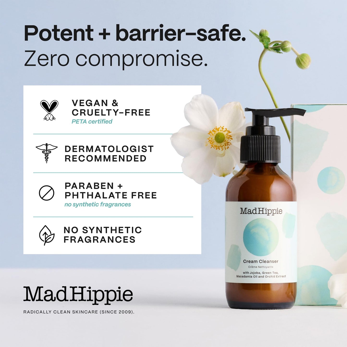 Mad Hippie Face Cream & Cream Cleanser Skin Care Set - Face Lotion for Women/Men with Niacinamide, Matrixyl Peptide Complex + Hydrating Facial Cleanser with Organic Jojoba Oil (2 Piece Set)