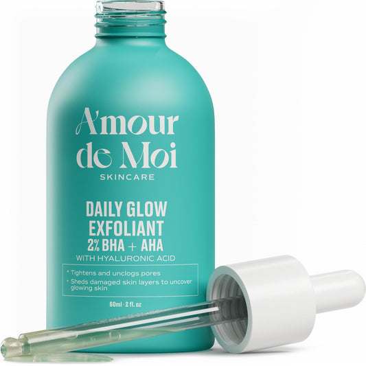 ADM 2% BHA AHA Liquid Exfoliant - Salicylic Acid Serum - Pore Minimizer, Gentle Peel for Blackheads & Wrinkles with Hyaluronic Acid, Fragrance-Free, Hydrating for All Skin Types, 2oz