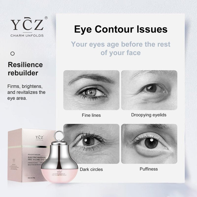 Ycz Electric Massage Eye Cream, 2-In-1 Firming Eye Moisturizer for Under Eye Care, Targets Dark Circles and Fine Lines, Deep Hydration Soothes Eye Fatigue, Suitable Lightweight Texture for Daily Use