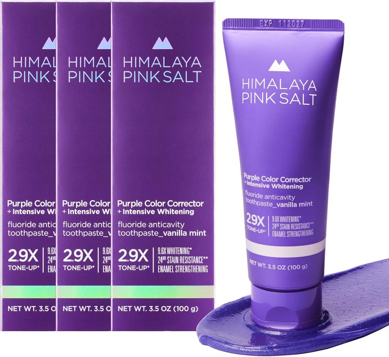 Himalaya Pink Salt Toothpaste - Deep Stain Remover for Sensitive Teeth | Vanilla Mint, 3.5 oz (Pack of 3)
