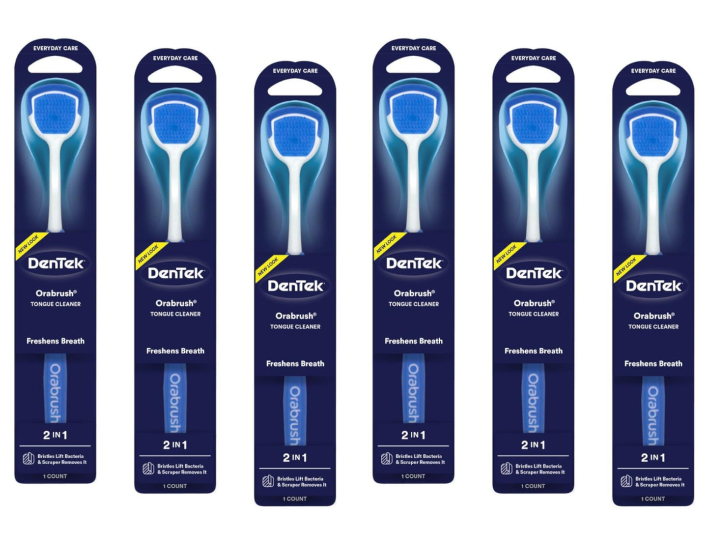 Dentek Orabrush Tongue Cleaner (Colors May Vary) Pack of 6