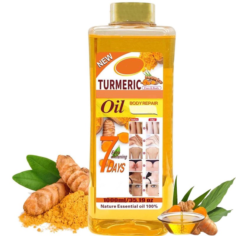 Turmeric Body Oil 1000ml, Pure Veetgold Turmeric Super Body Oil for Skin, 7days Retinol Tumeric Vit C Oil (1000ML Turmeric)