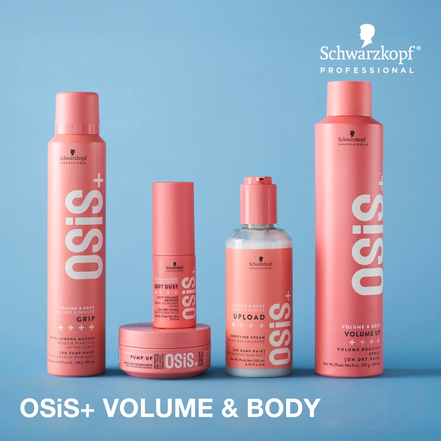 OSiS+ Grip Extreme Hold Mousse – Extra Strong Control and Volume with Lasting Definition and Natural Shine – Volumizing, Vegan Formula with Heat Protection, 6.76 oz