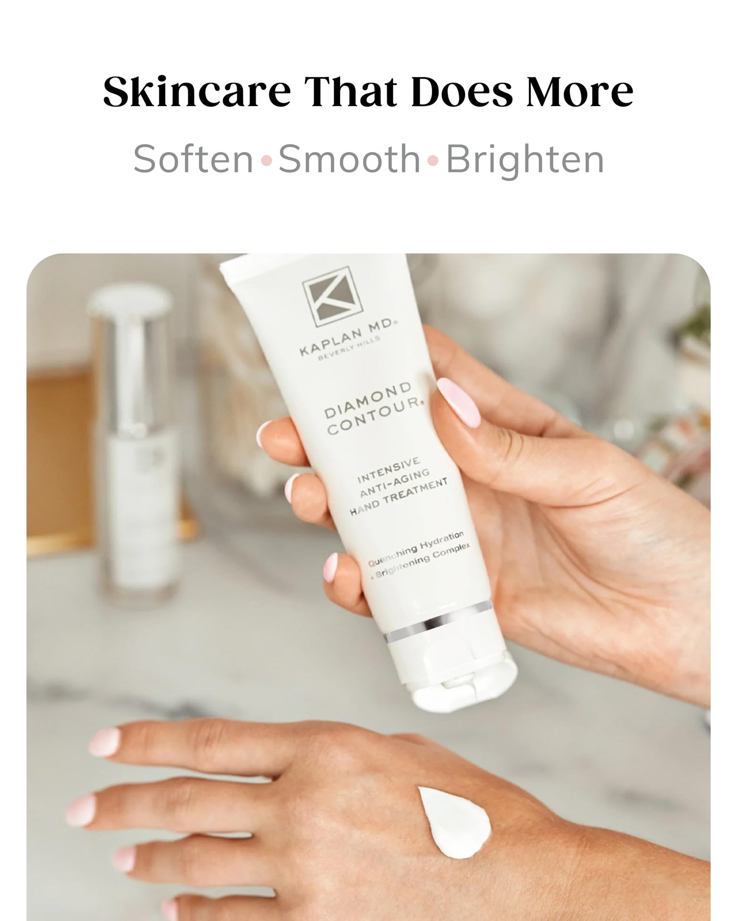 KAPLAN MD Anti Aging Hand Cream Treatment - 5 Essential Moisturizers Diamond Contour Intensive Hand Cream for Women with Vitamin C, Crushed Diamonds & Argireline - Dermatologist-Developed