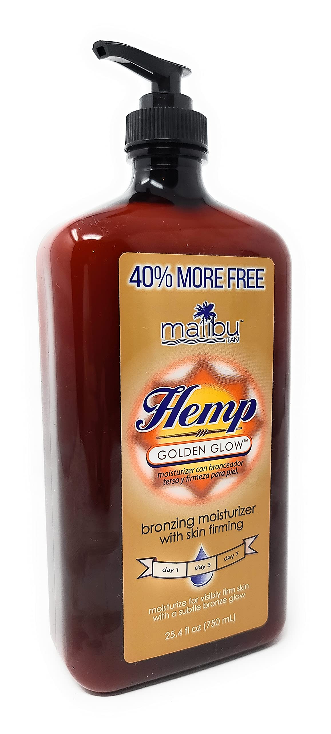 Bundle Of Malibu Moisturizer 40% More Free: Malibu Hemp Tattoo Enhancing Body Moisturizer 25 FL OZ & Malibu Hemp Golden Glow 25.4 FL OZ