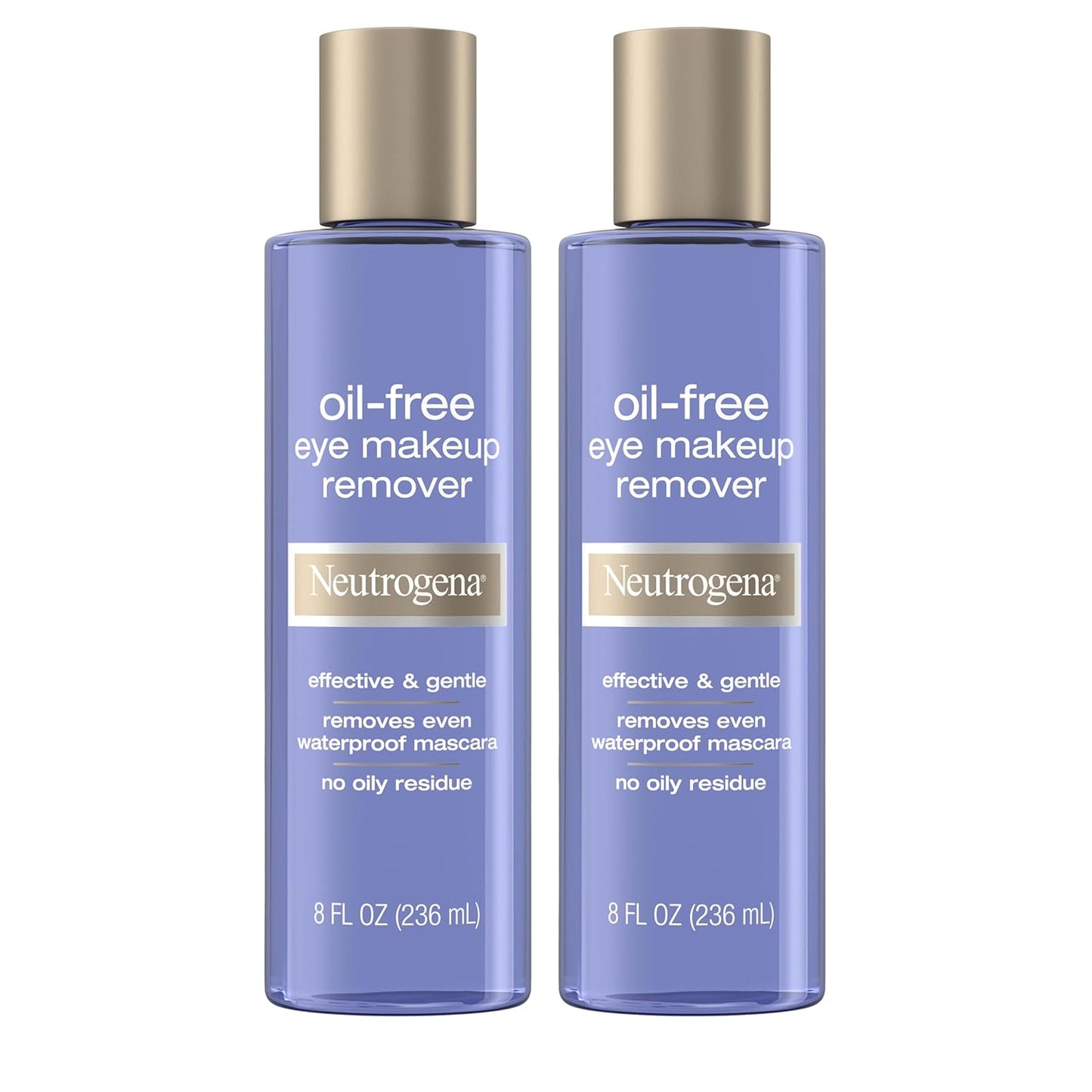 Neutrogena Oil-Free Eye Makeup Remover - Gentle Non-Greasy Formula for Waterproof Mascara | 8 fl. Oz, 2 Pack