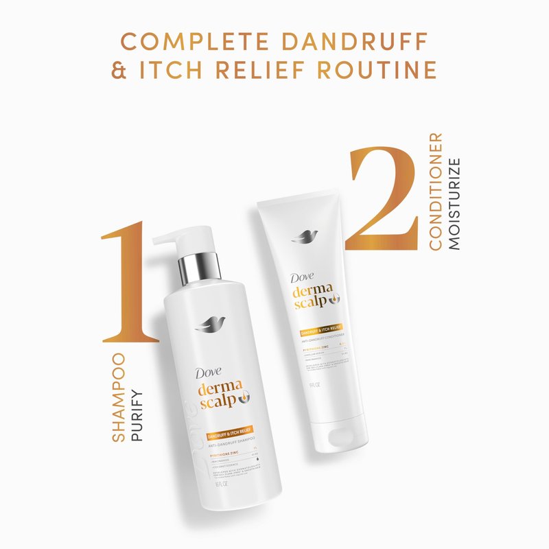 Dove Derma Scalp Dandruff & Itch Relief Conditioner 1 ct with Pyrithione Zinc, Lamellar Serum and Niacinamide or Flaky, Itchy Scalp Relief 9 Fl oz