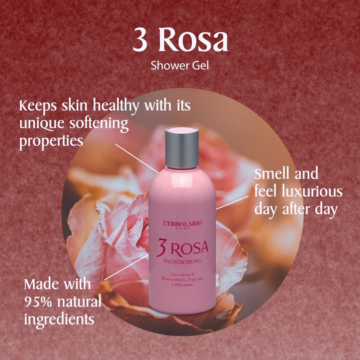 L'Erbolario Shower Gel – Moisturizing Body Wash for Daily Cleansing – Protective Body Soap with Sophisticated Perfume - Hydrangea - 10.1 oz