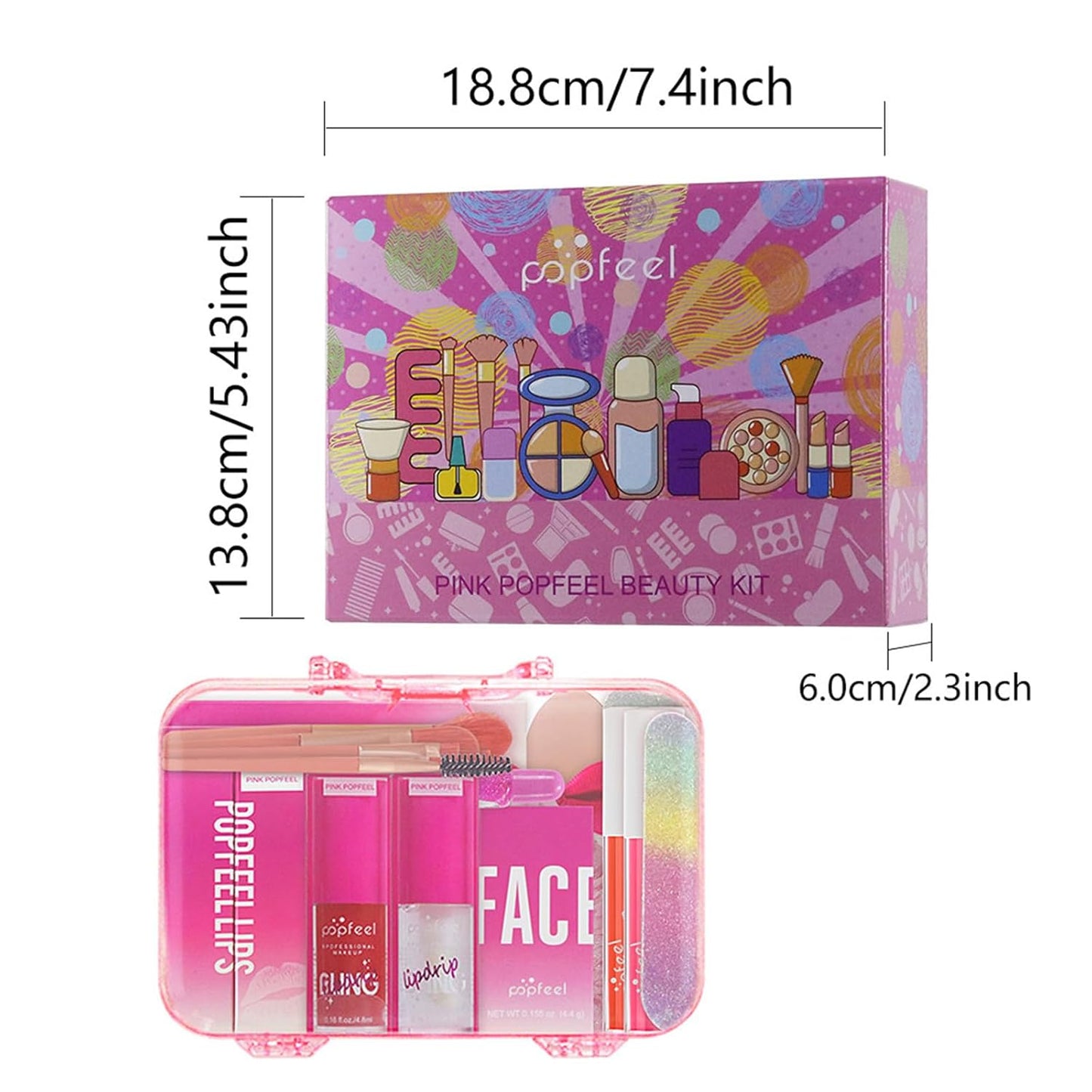 All-in-One Makeup Kit for Women - Hot Pink Essential Bundle with Eyeshadow, Lipstick, Blush & Foundation | Perfect Mother's Day Gift