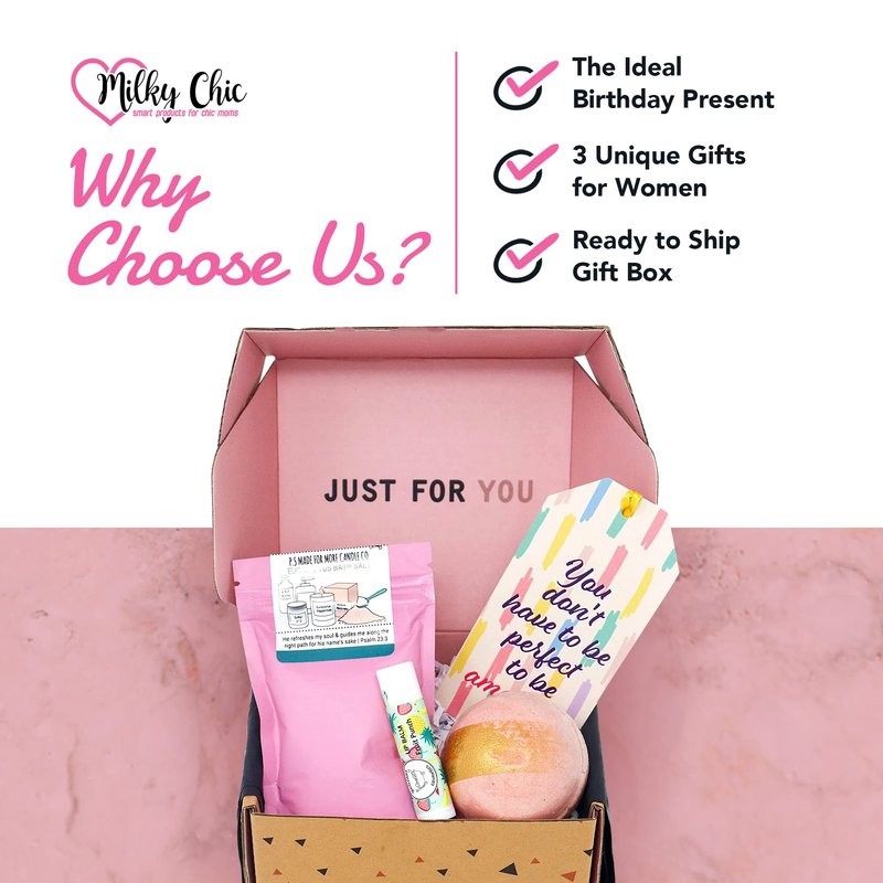 Special Birthday Gift Basket Box Set for Her- Unique Gift Basket Box for Mom,Wife,Friend,Aunt,Sister-Small Valentine’s Gift Set For Women