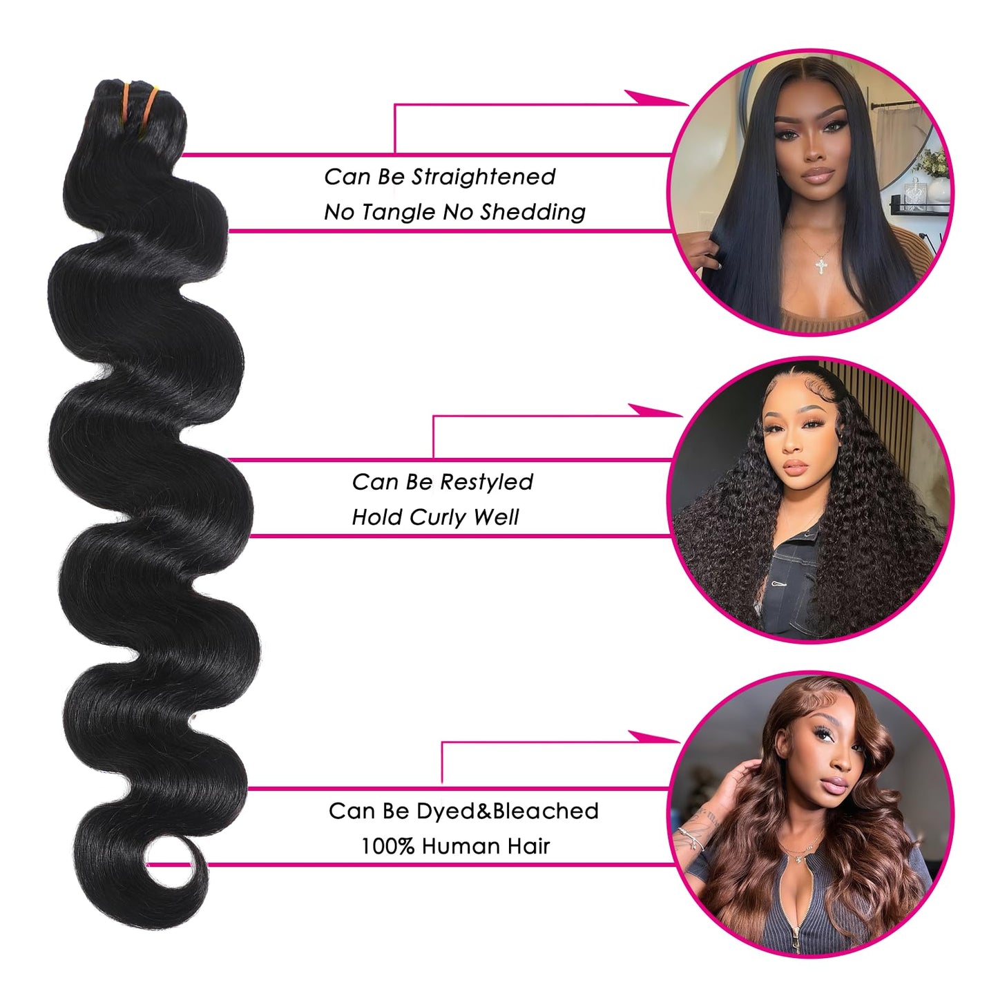 PIAPIA 16A Raw Body Wave Human Hair Bundles Human Hair 100% Unprocessed Brazilian Boutique Virgin Hair Extensions,Double Wefts,Triple Lifespan (Body Wave 1 Bundle, 18)