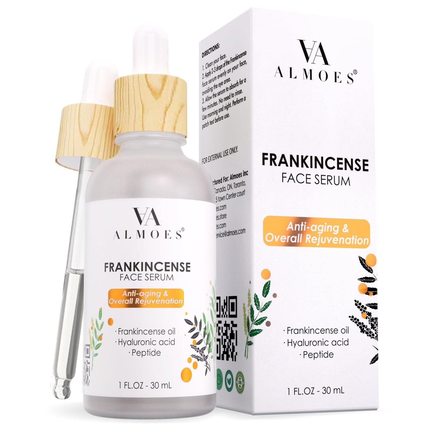 ALMOES Frankincense Face Serums,Women Face Serum for Soothing and Calming Skin,Improve Skin Tone,Firming Skin,Hyaluronic Acid Face Serum,Moisturising Serums Suitable for All Skin Types,30 ML