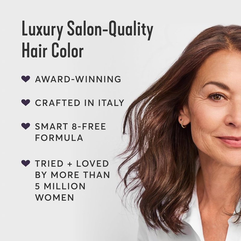 Radiant Hair Color Kit - 4NA Darkest Ash Brown Permanent Dye for Dimensional Gray Blending | PPD-Free & Ammonia-Free