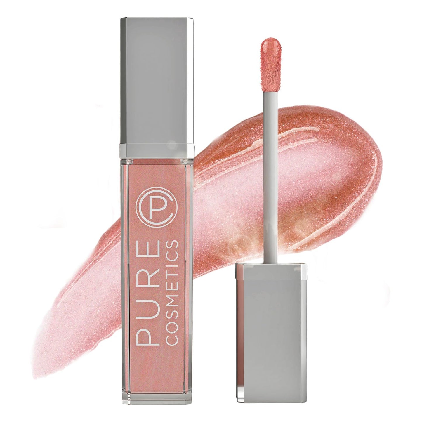 Light-Up Lip Gloss - Moisturizing Caribbean Coral with LED Applicator & Mirror | Non-Sticky Formula, Enriched with Jojoba Oil & Vitamin E