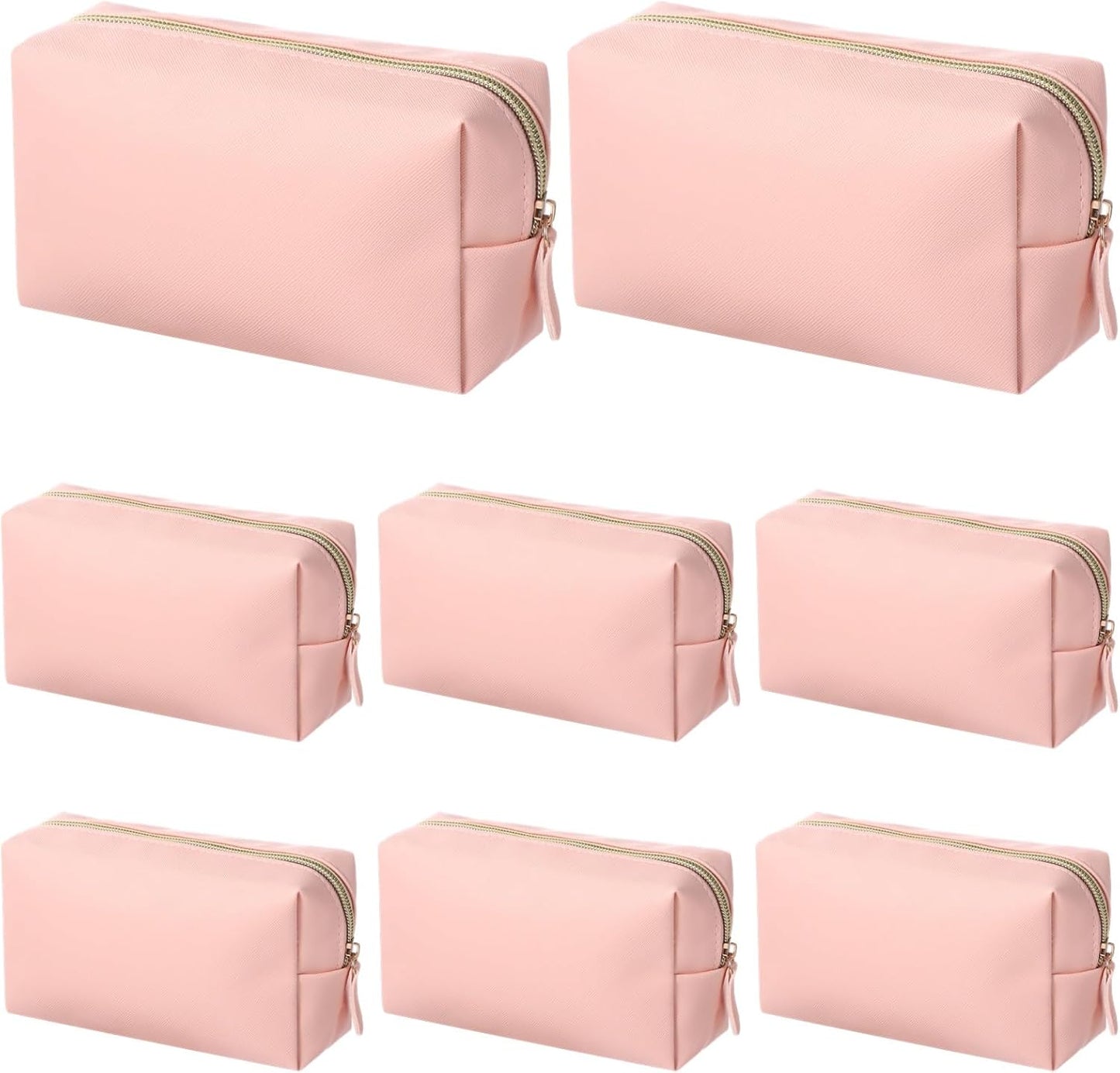 Small Makeup Bags - 8 Pcs PU Leather Waterproof Cosmetic Pouches | Portable Toiletry Organizers for Travel