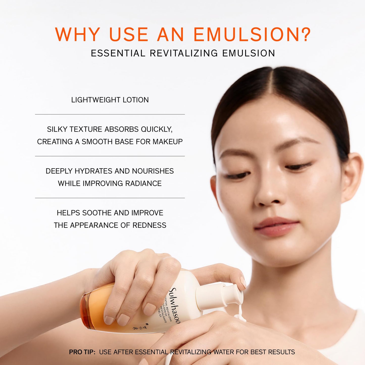 Sulwhasoo Essential Balancing Emulsion | Lightweight Korean Face Moisturizer | Hydrates & Softens Skin | Daily Lotion for Dry, Normal & Combination Skin | Korean Skincare, 4.22 fl. oz.